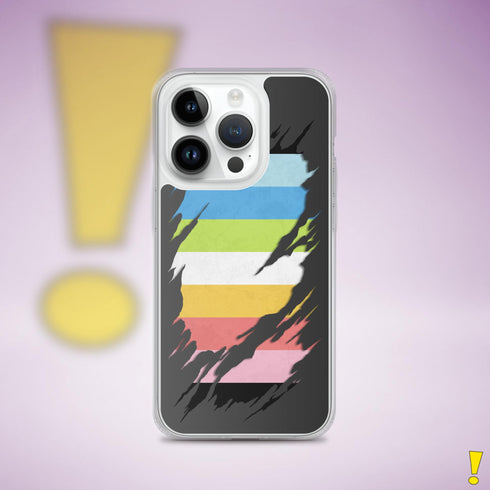Queer Pride Flag Ripped Reveal Clear Case for iPhone®